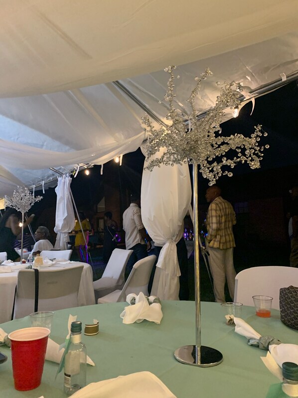 Outdoor banquet area