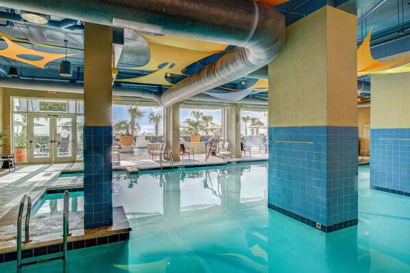 Indoor pool, outdoor pool - Stunning beachfront 2BR oceanfront suite sleeps 6-8. (Virginia Beach)