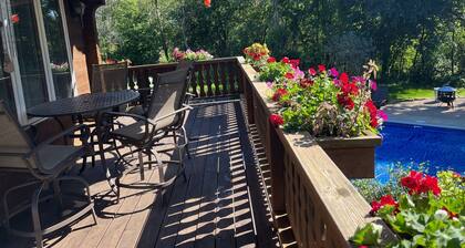 Authentic Swiss Chalet w/ private saltwater pool, sauna, grill, fire pit & more