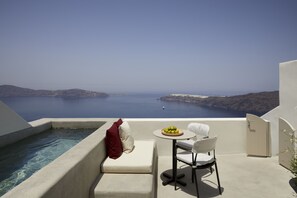 Serenity Suite with Plunge Pool and Caldera View | View from room - Atoles Retreat (Santorini)