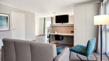 Business-Apartment | Wohnbereich | Smart-TV, Fußbodenheizung