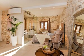 Deluxe-Studiosuite | Italienische Bettbezüge von Frette, hochwertige Bettwaren