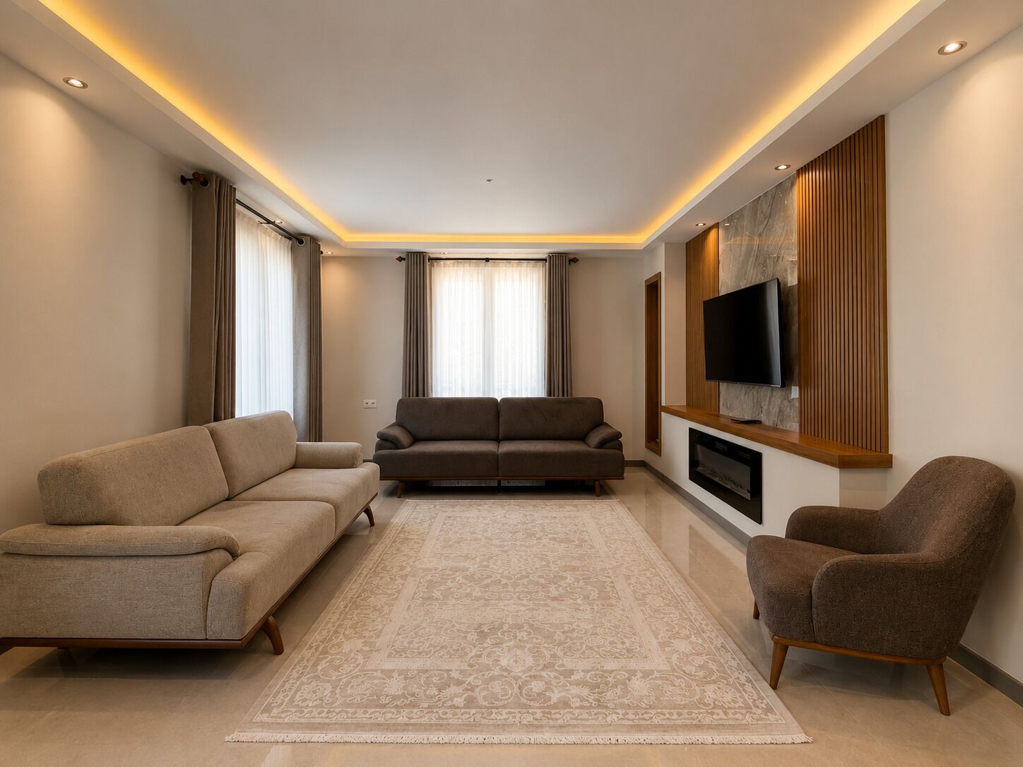 Apartment | Wohnbereich | 82-cm-LCD-Fernseher mit Satellitenempfang, Fernseher, Fußbodenheizung
