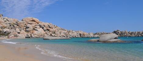 Beach nearby, sun loungers