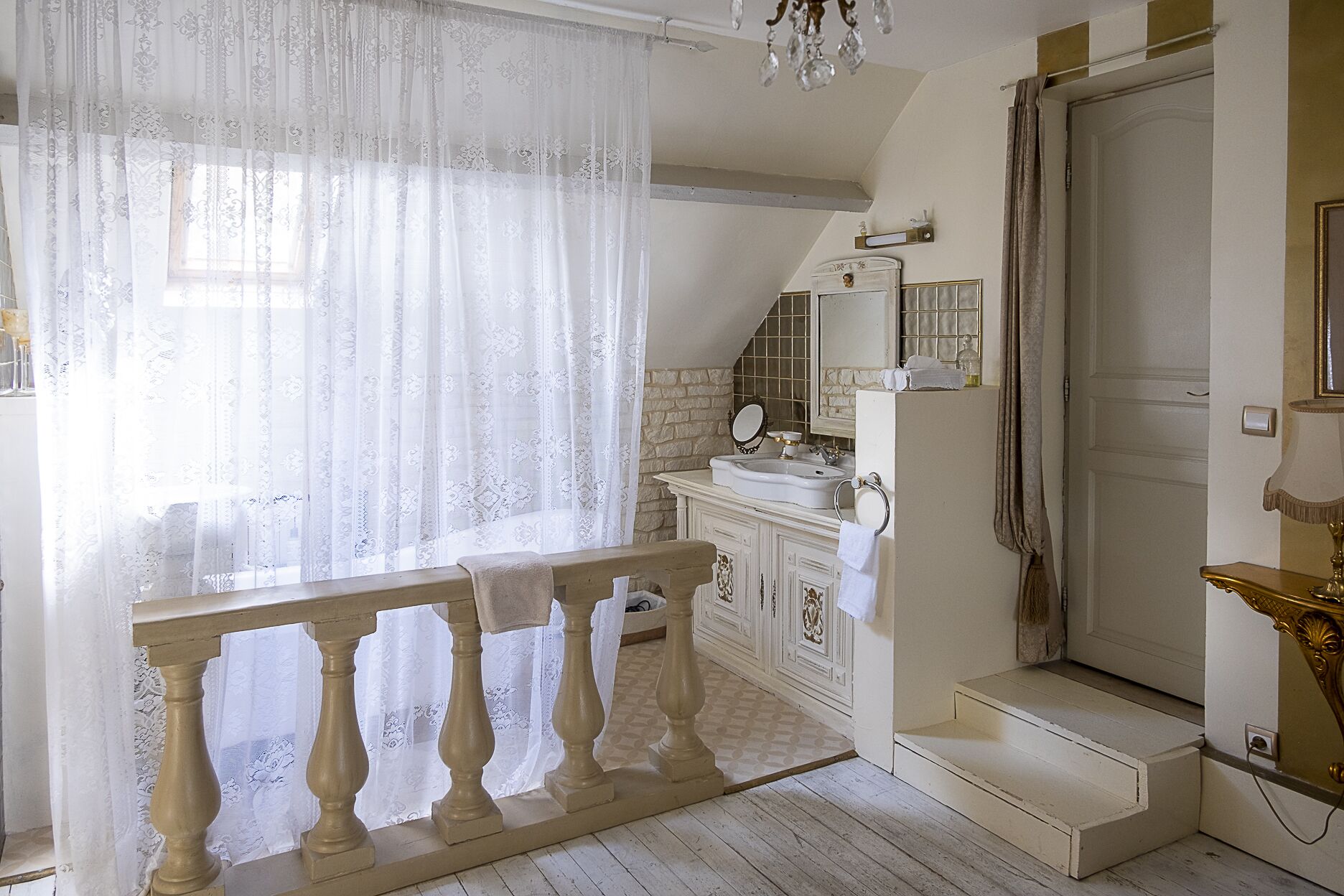 Camera tripla, bagno in camera, vista giardino (Montespan) | Bagno