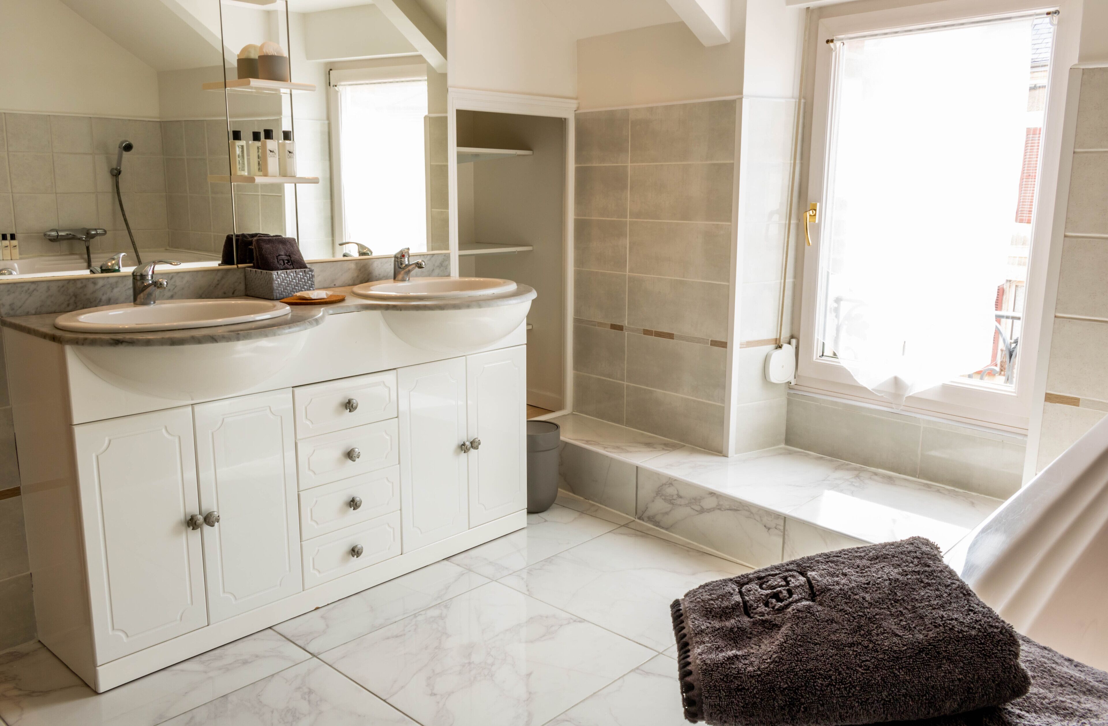 Badekar, håndklæder