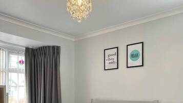 3 bedrooms, iron/ironing board, travel cot, WiFi