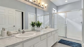 Bathtub, hair dryer, towels