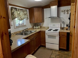 Fridge, microwave, oven, stovetop - Woodside Nook Cabin at the BHR Farm Village: perfect hiking get-a-way (Blairsville)
