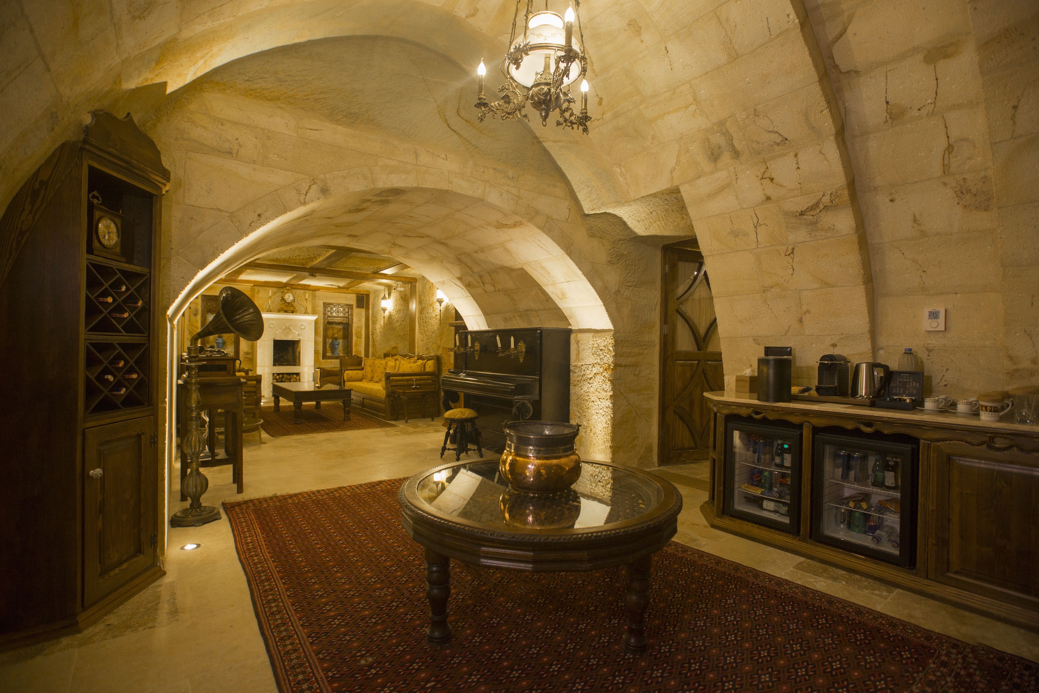 grandiose cappadocian pool mansion | living room | led tv, ipod dock