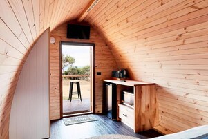 Glamping Pods | Private kitchenette | Toaster, freezer