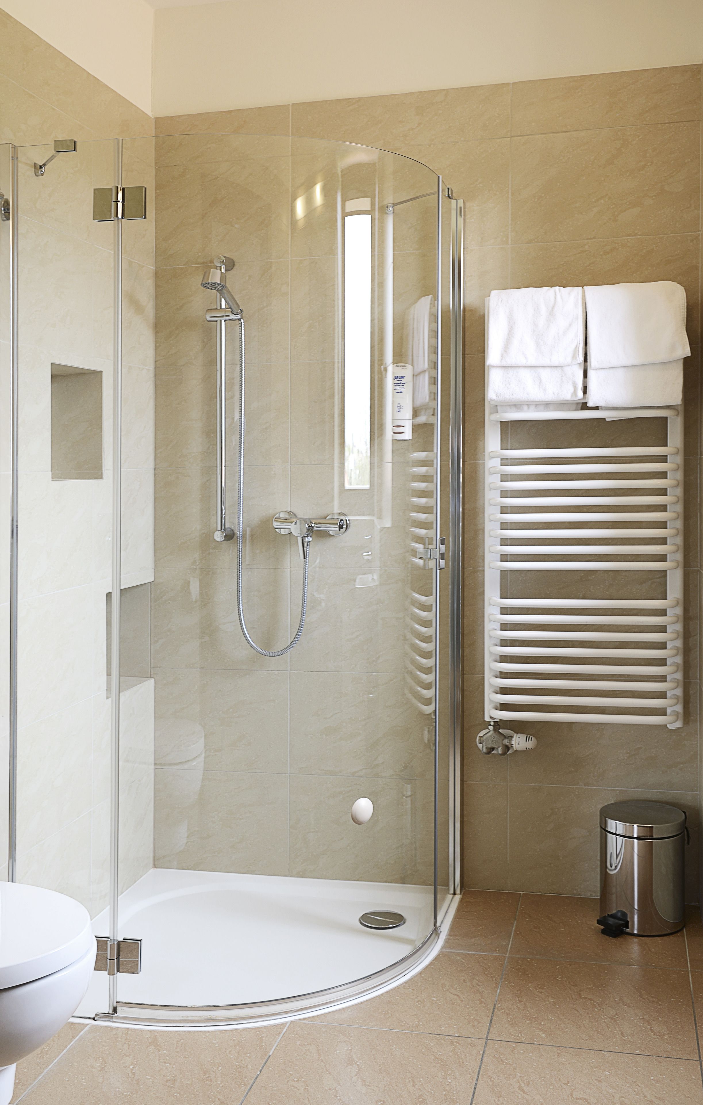 shower, free toiletries, hair dryer, bathrobes