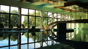 Indoor pool, open 7:00 AM to 11:00 PM, sun loungers