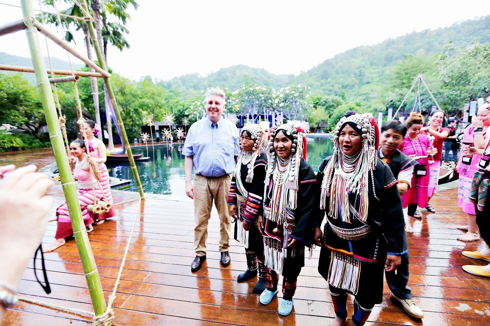 outdoor banquet area
