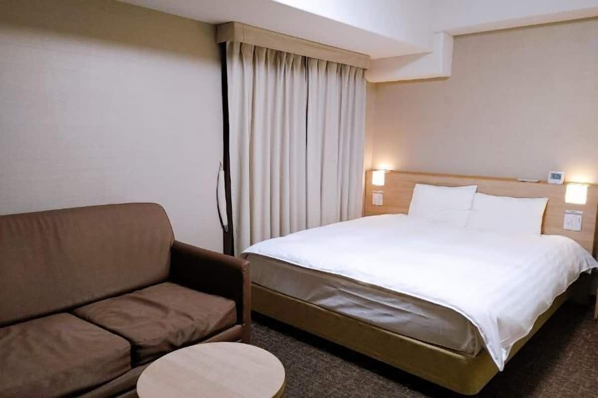 Down comforters, desk, blackout drapes, soundproofing