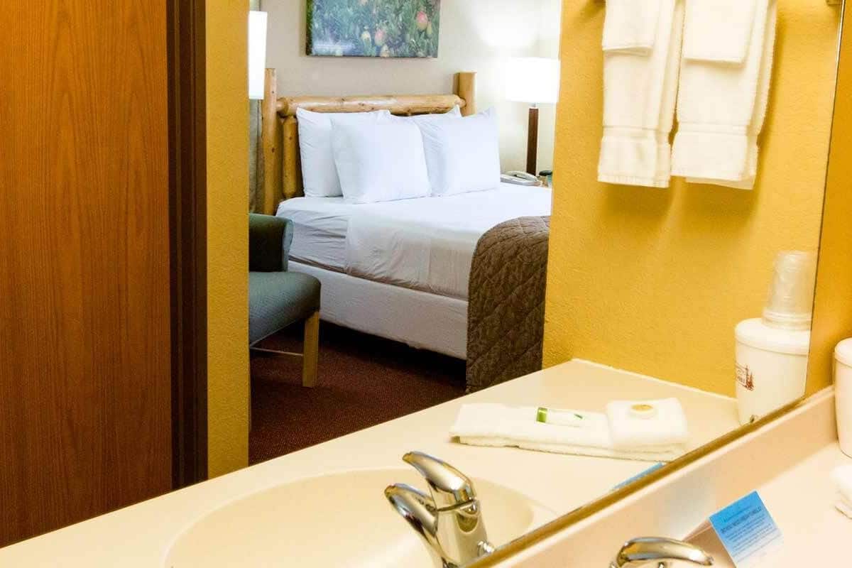 room (whitetail guest room) | bathroom | hair dryer, towels
