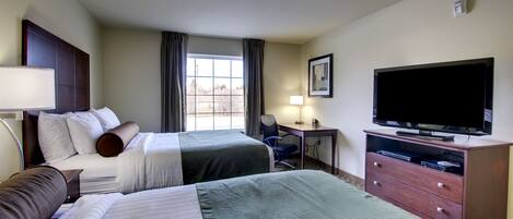 Room, 2 Queen Beds, Non Smoking | Premium bedding, in-room safe, desk, laptop workspace