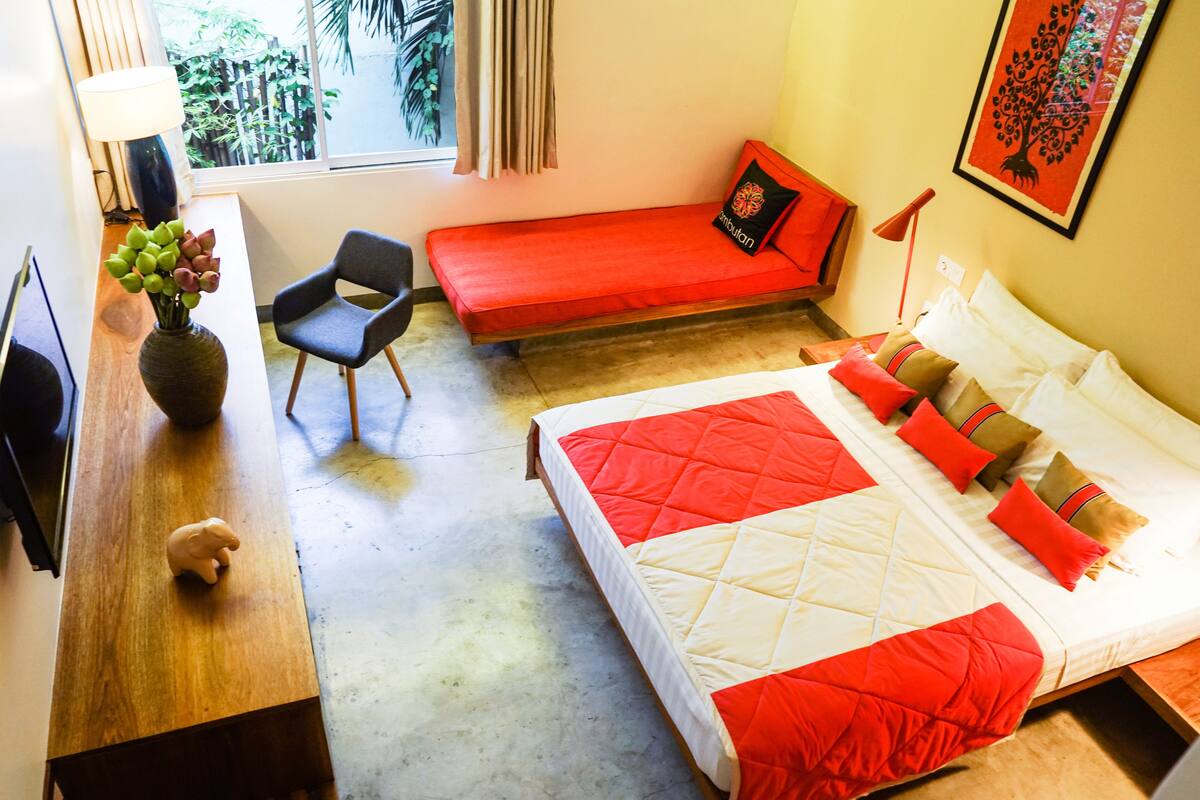 Memory foam beds, minibar, in-room safe, desk