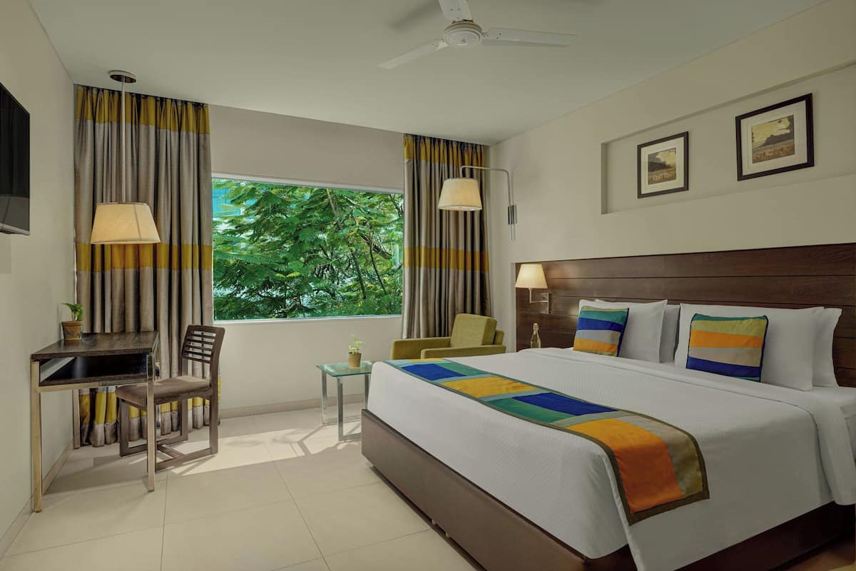 Classic-herbergi - borgarsýn | Míníbarir (sumir drykkir ókeypis), öryggishólf í herbergi, skrifborð