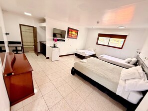 Comfort Triple Room, 1 Bedroom, Private Bathroom | 1 bedroom, down comforters, individually decorated, desk