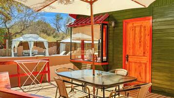 Elite Bungalow, 2 Bedrooms, Terrace, Pool View | Balcony view