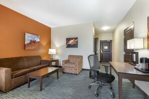Suite, 1 King Bed, Accessible, Bathtub (with Sofabed) | Premium bedding, desk, laptop workspace, blackout drapes