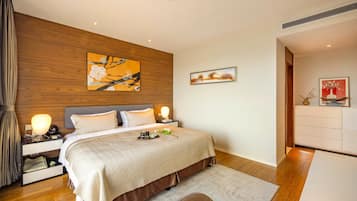 2 bedrooms, in-room safe, soundproofing, iron/ironing board