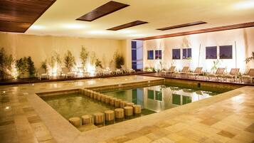 Indoor pool, open 8:00 AM to 8:00 PM, free pool cabanas