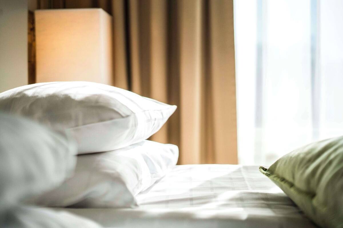 Hypo-allergenic bedding available, desk, blackout drapes, cribs (free)