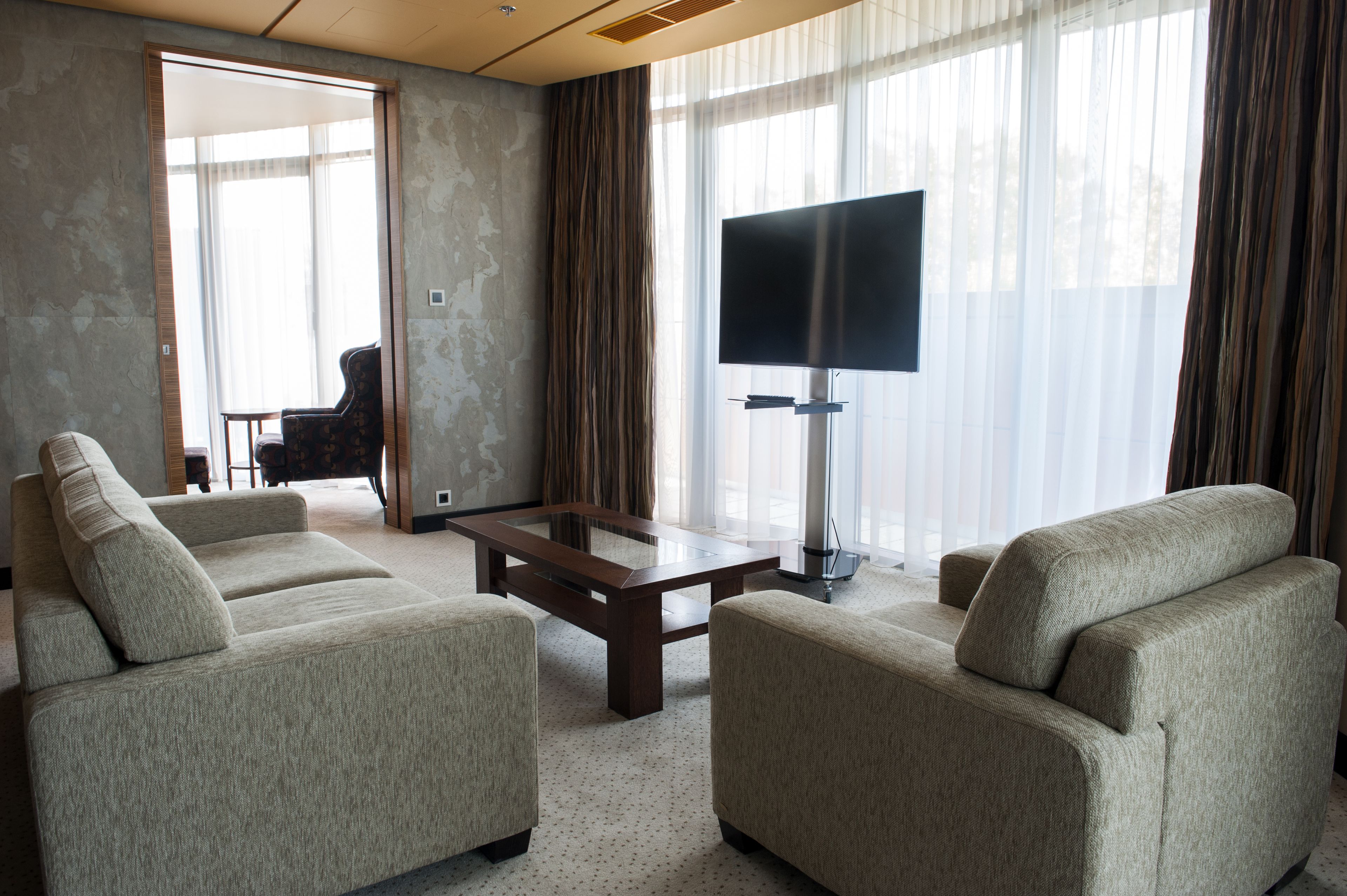 penthouse (suite) | living area | 50-inch smart tv with digital channels