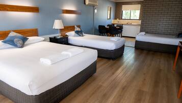 Family Double or Twin Room, 1 Bedroom, Microwave, Garden Area | 1 bedroom, desk, laptop workspace, blackout drapes