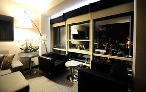 Suite, 1 King Bed, Sea View, Corner (nonsmoking) | Living area | 42-inch LED TV with satellite channels, TV - Ramada Encore by Wyndham Izmir (Izmir)