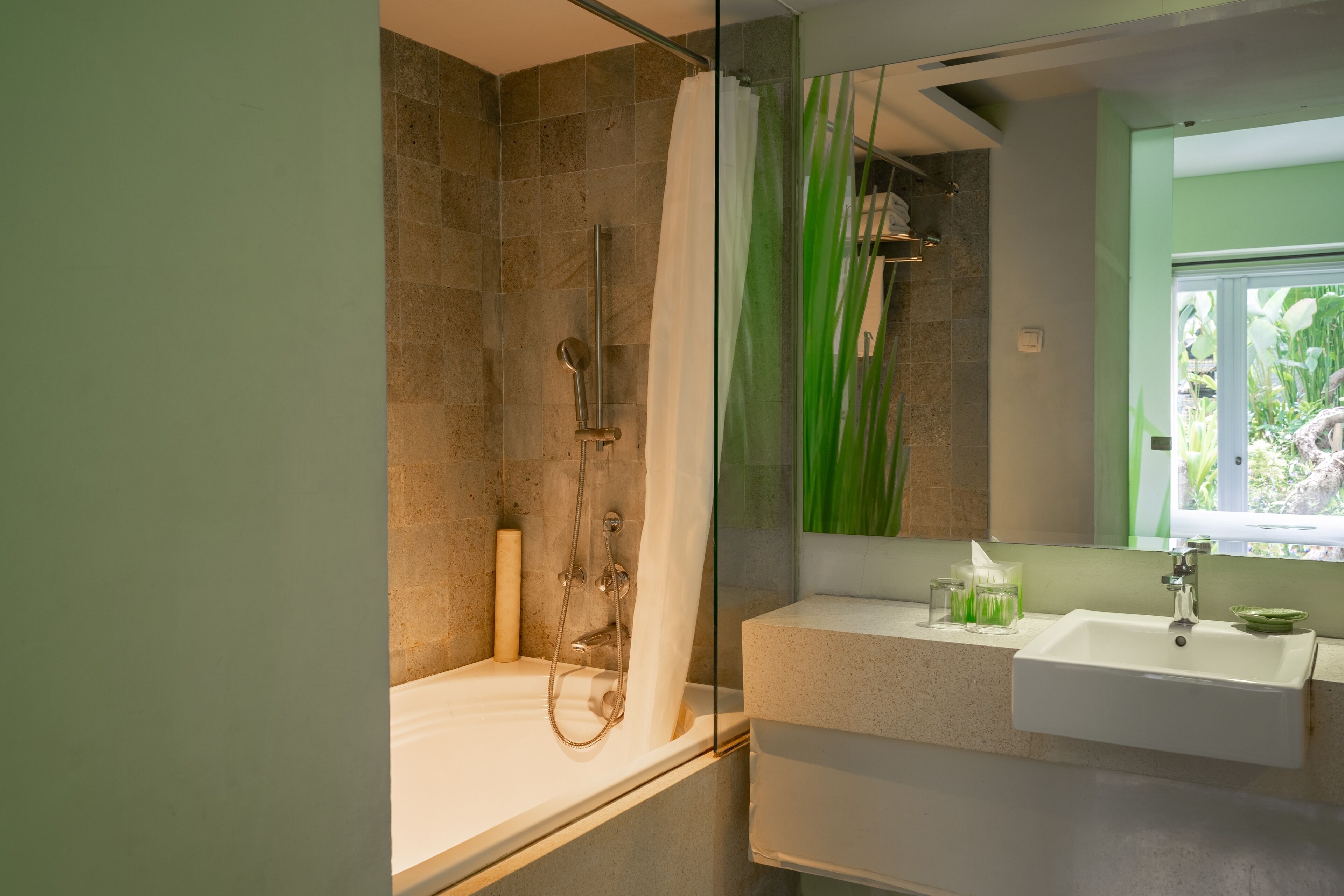 free toiletries, hair dryer, slippers, towels