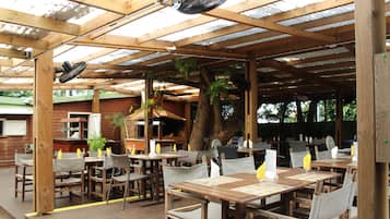 供應午餐、晚餐;法國菜;池景