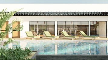 2 piscinas al aire libre, sillones reclinables de piscina