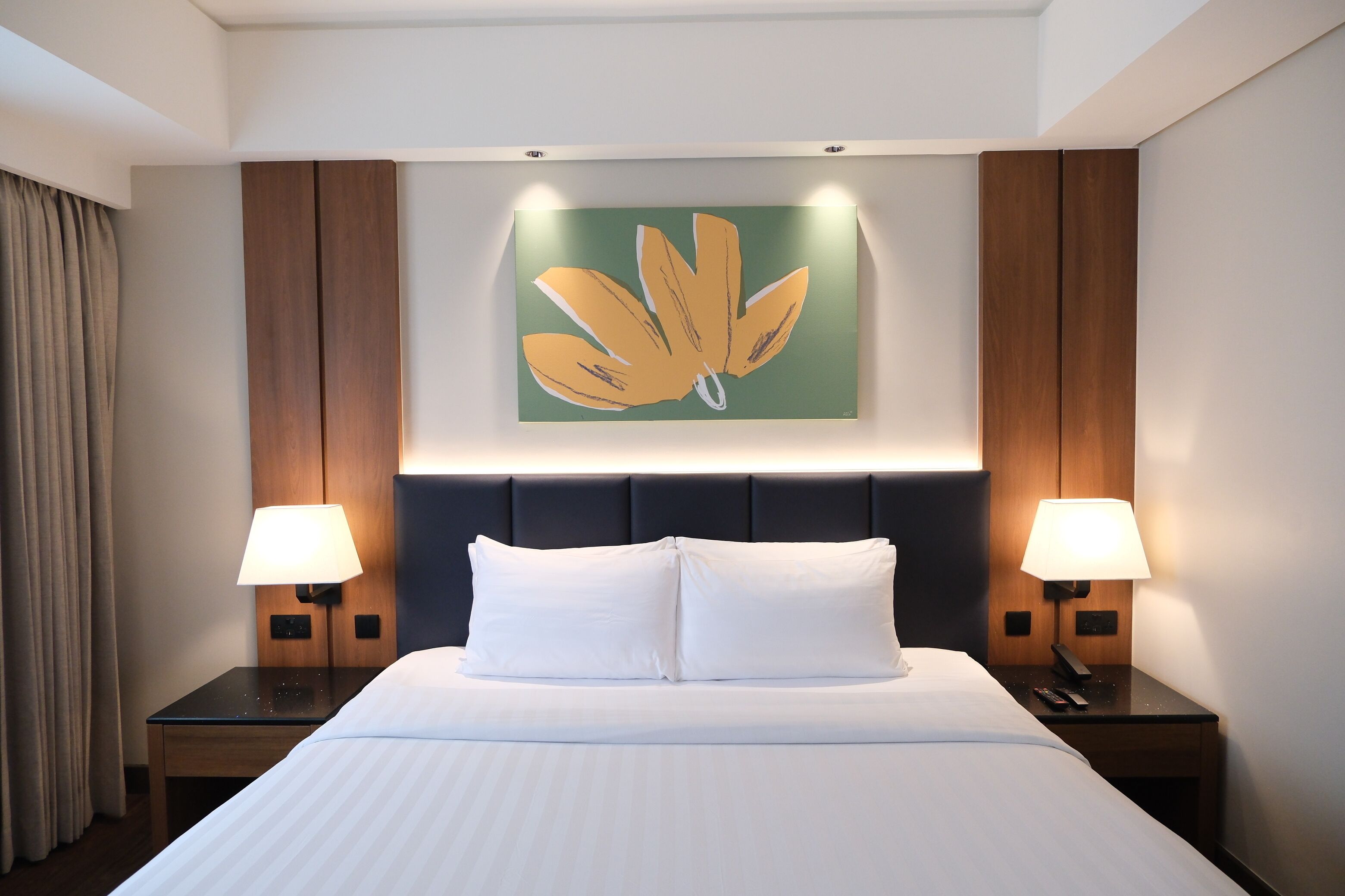 Minibar, caja fuerte, mobiliario individual y escritorio