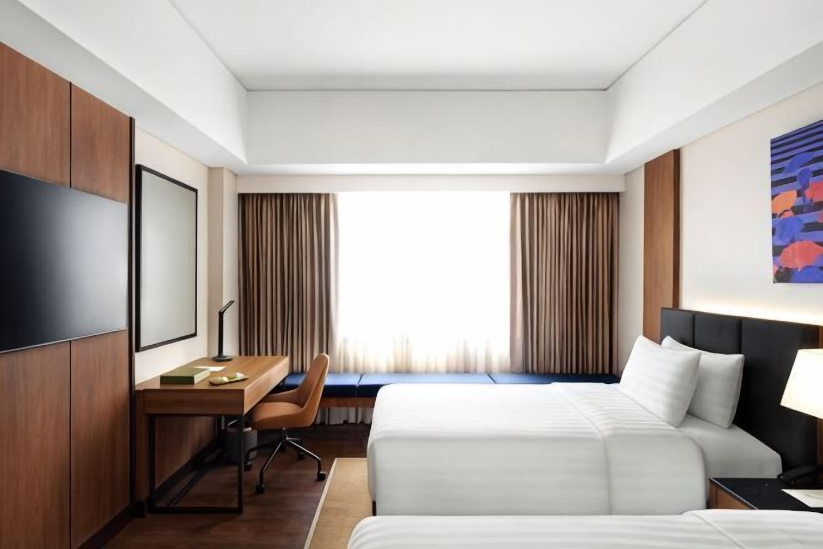 In-room safe, desk, laptop workspace, blackout drapes