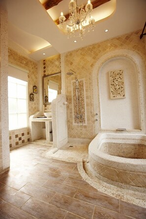 Double Room, 1 Double Bed, Garden Area | Bathroom | Separate tub and shower, deep soaking tub, towels, shampoo - My Chateau (Hengchun)