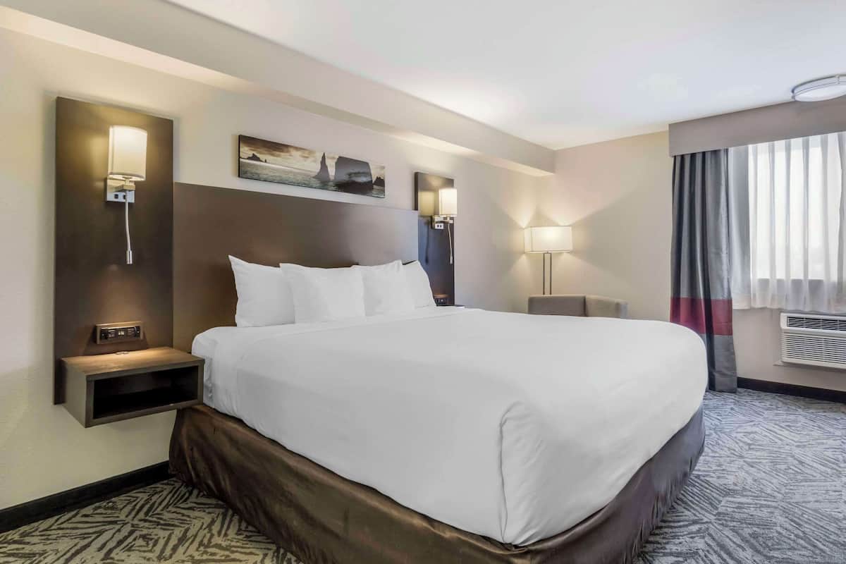 1 bedroom, hypo-allergenic bedding, pillowtop beds, desk