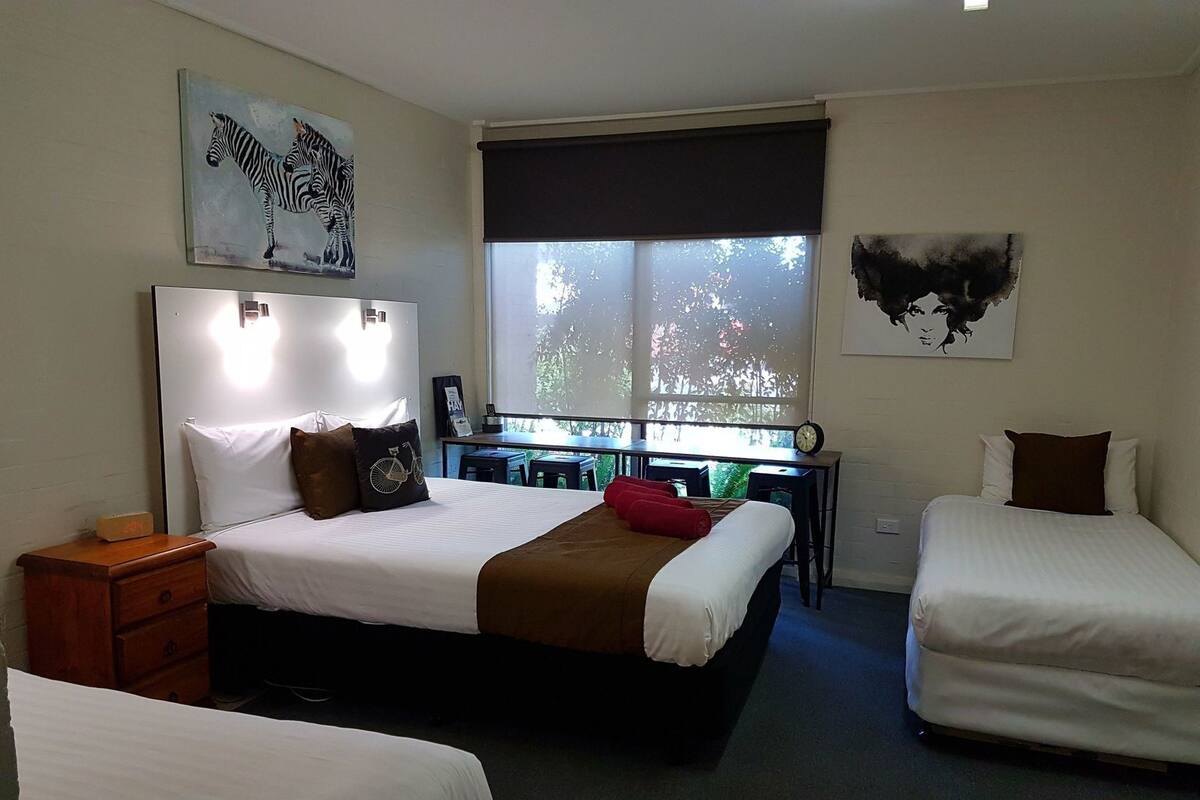 Blackout drapes, iron/ironing board, free WiFi, bed sheets