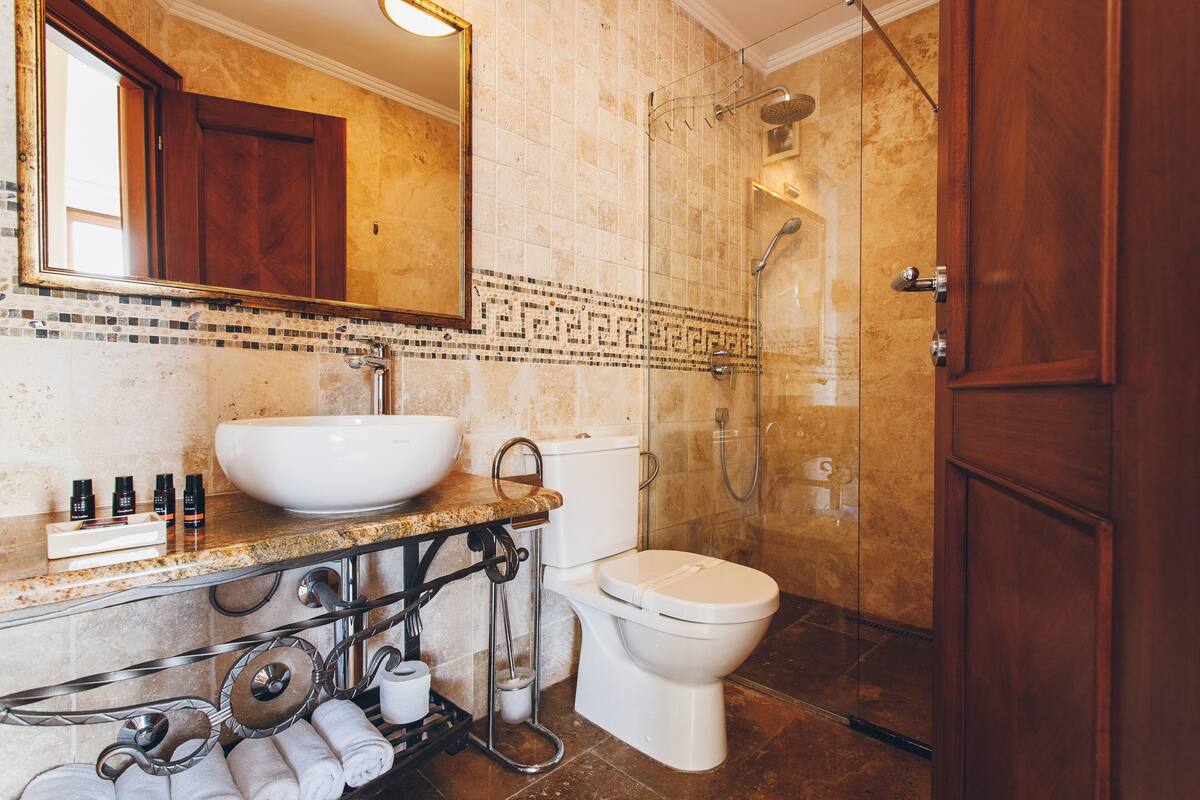 standard double room | bathroom amenities | free toiletries, hair dryer, bathrobes, slippers