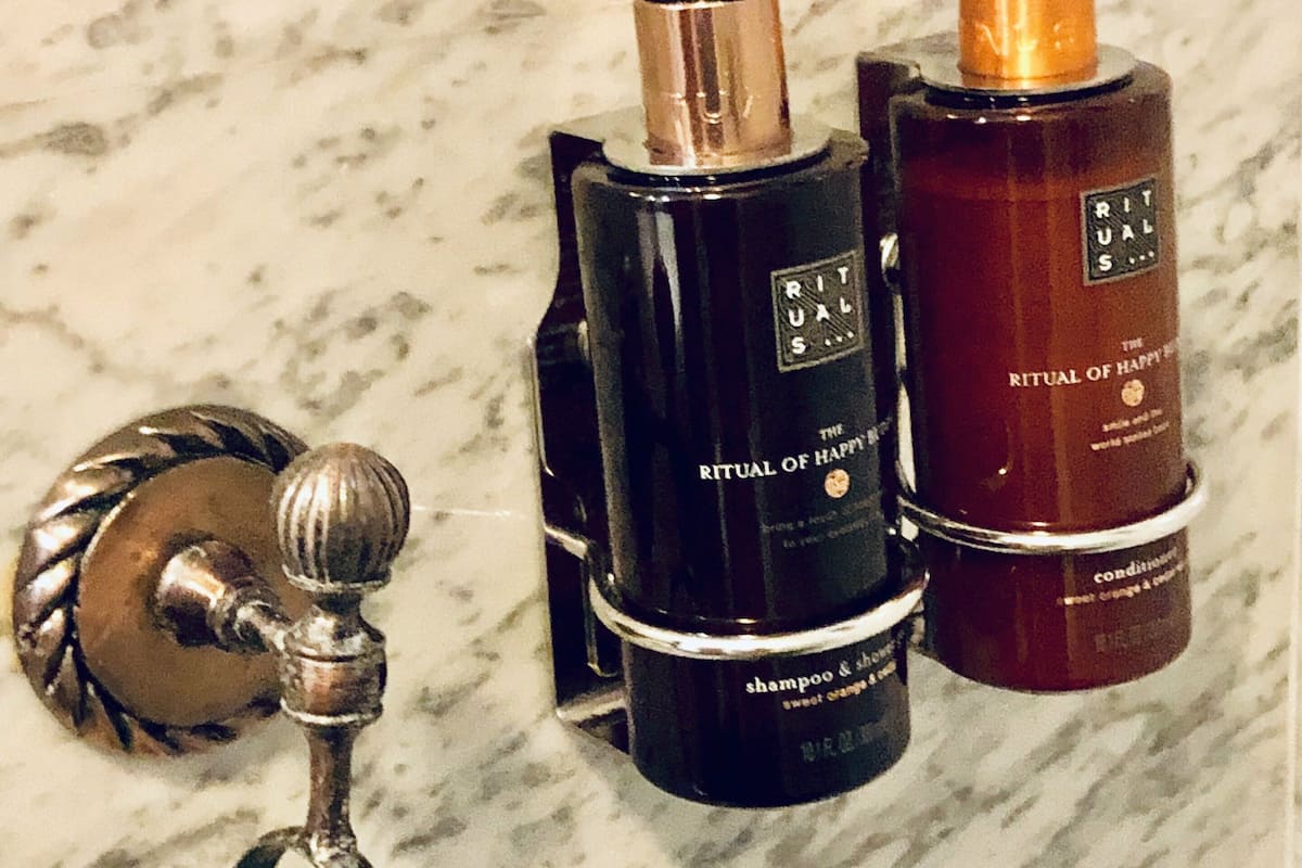 free toiletries, hair dryer, bathrobes, slippers