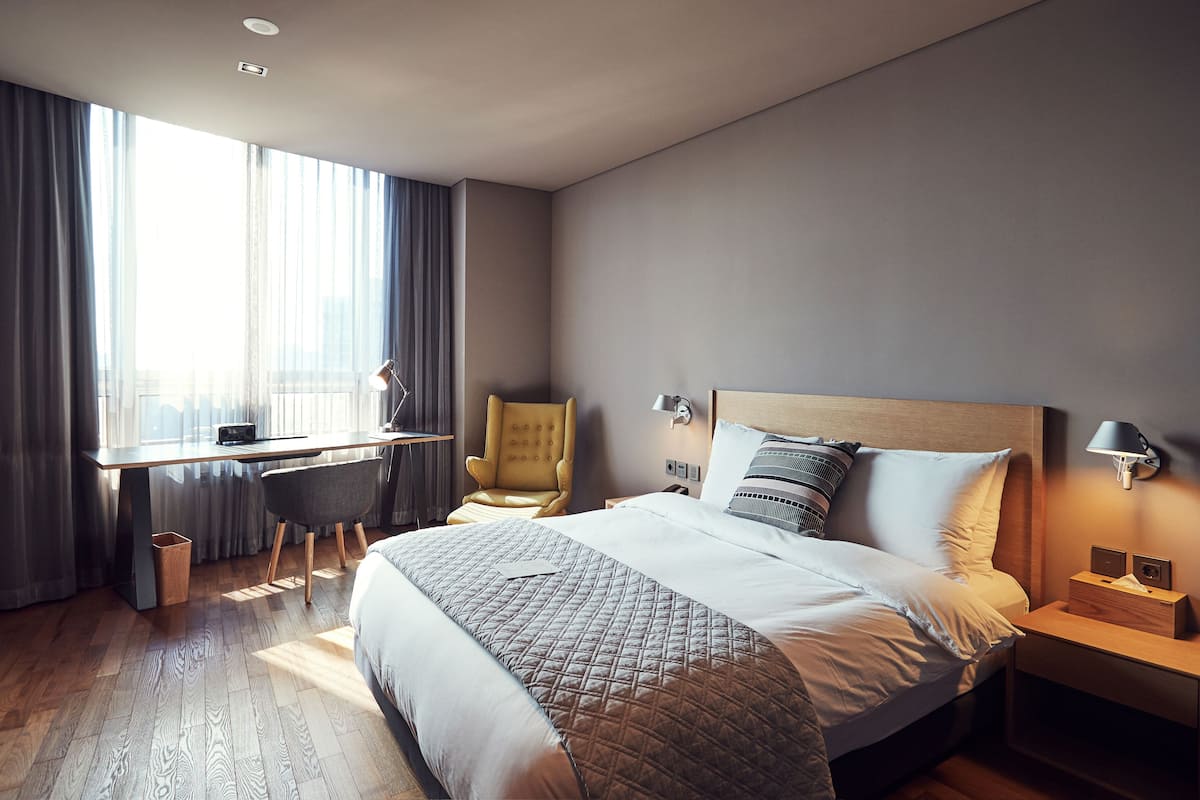 1 habitación y ropa de cama de alta calidad