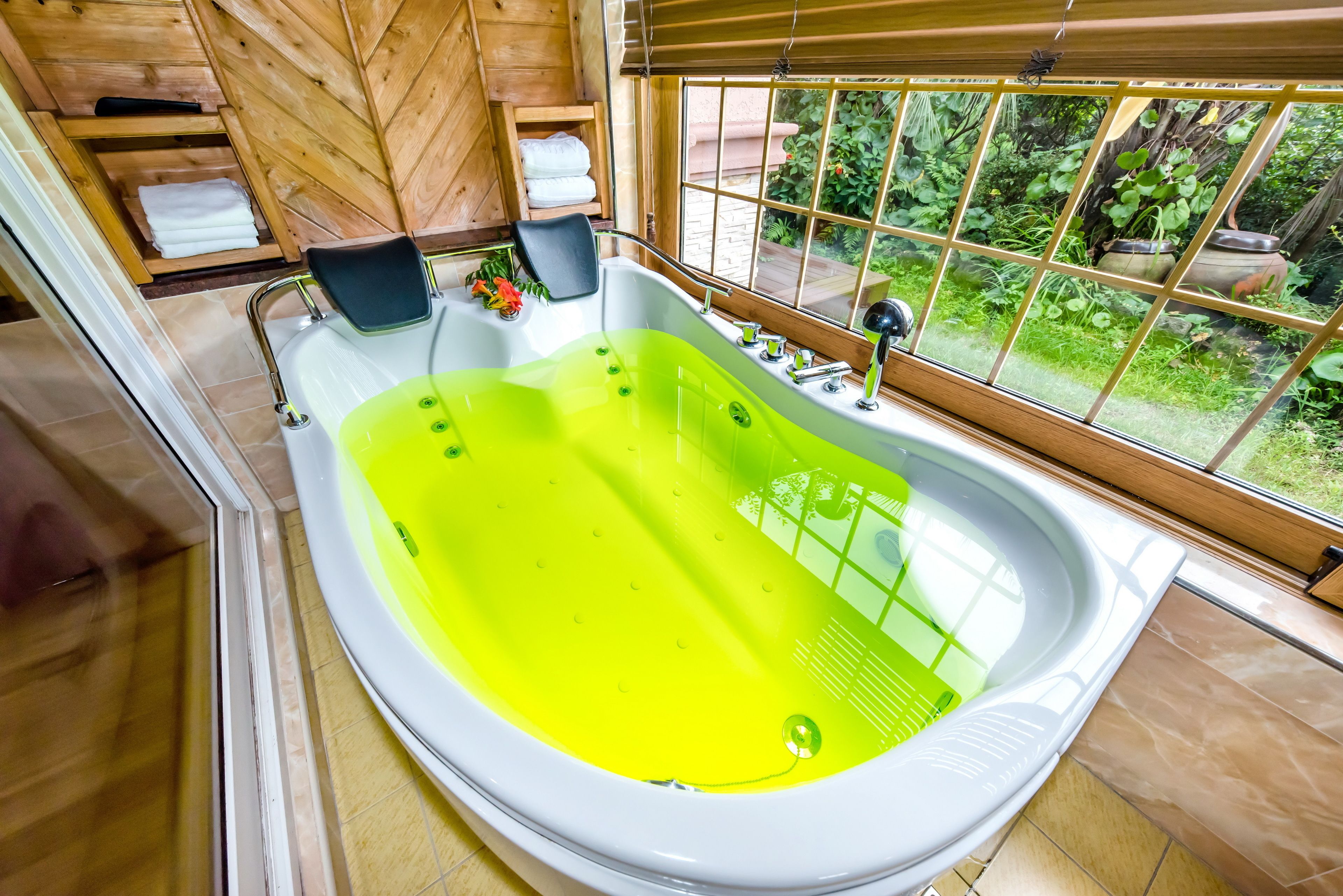 camelville suite | bathroom | separate bathtub and shower, deep-soaking bathtub, rainfall showerhead