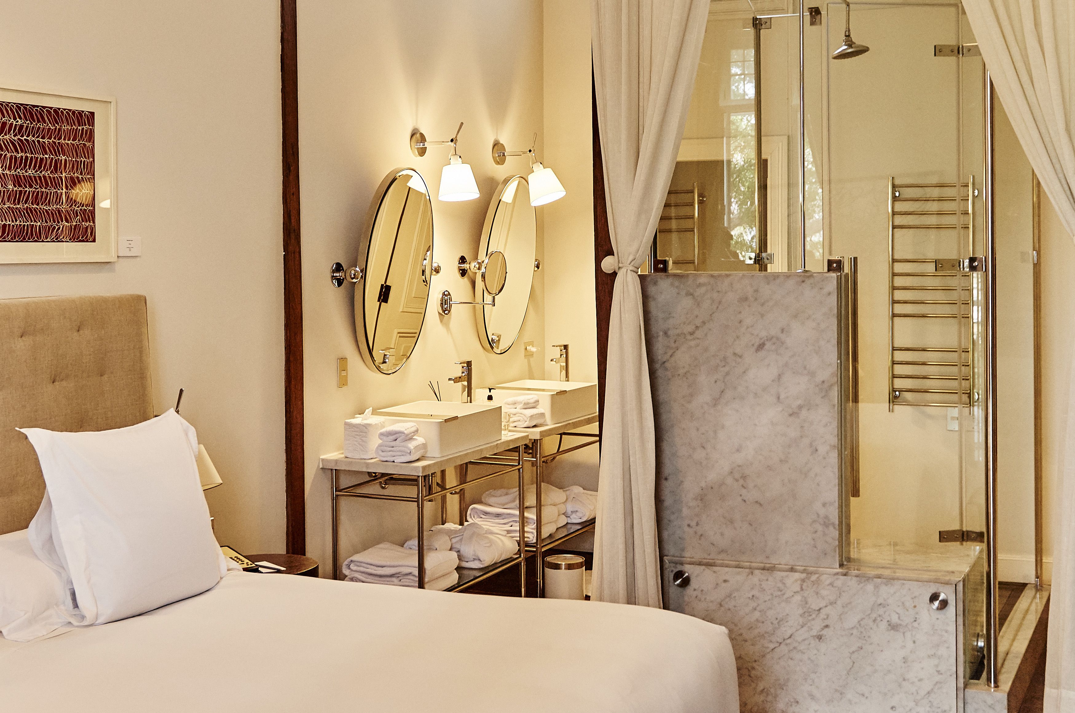 room (atelier king-twin beds) | bathroom | shower, rainfall showerhead, free toiletries, hair dryer