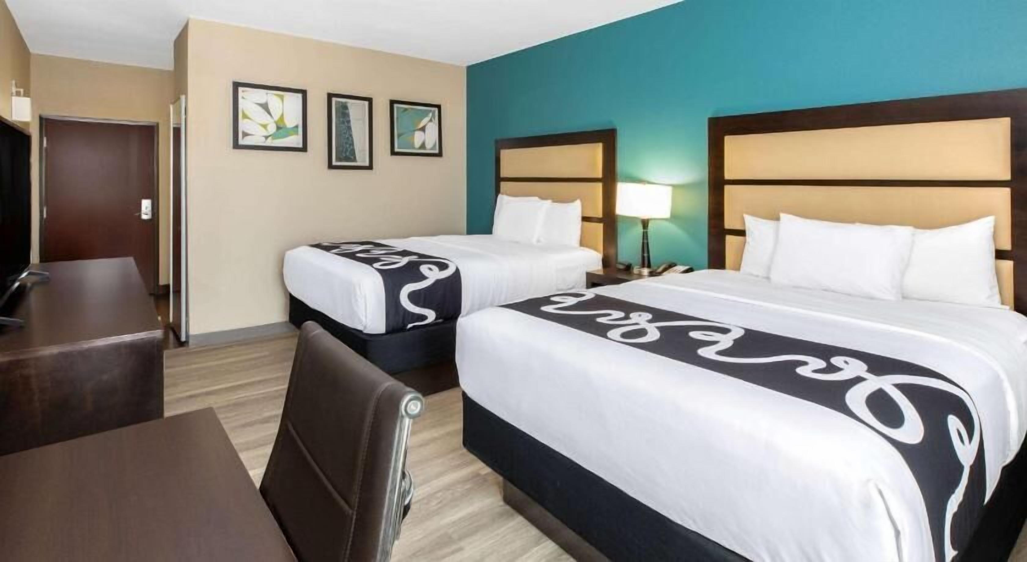 Premium bedding, down comforters, pillowtop beds, desk