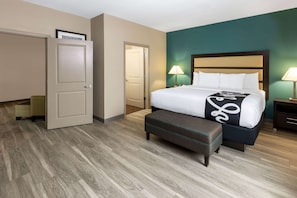 Premium bedding, down comforters, pillowtop beds, desk