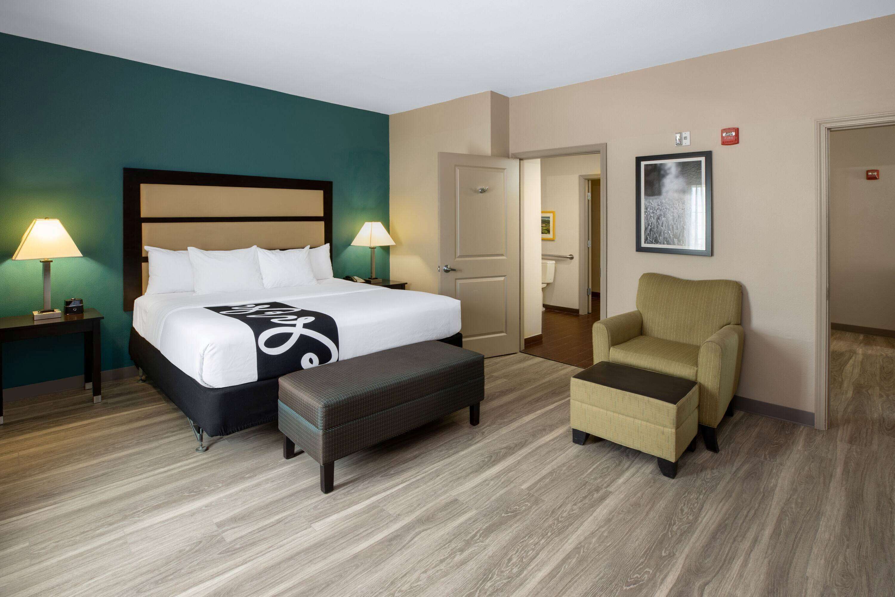 Premium bedding, down comforters, pillowtop beds, desk