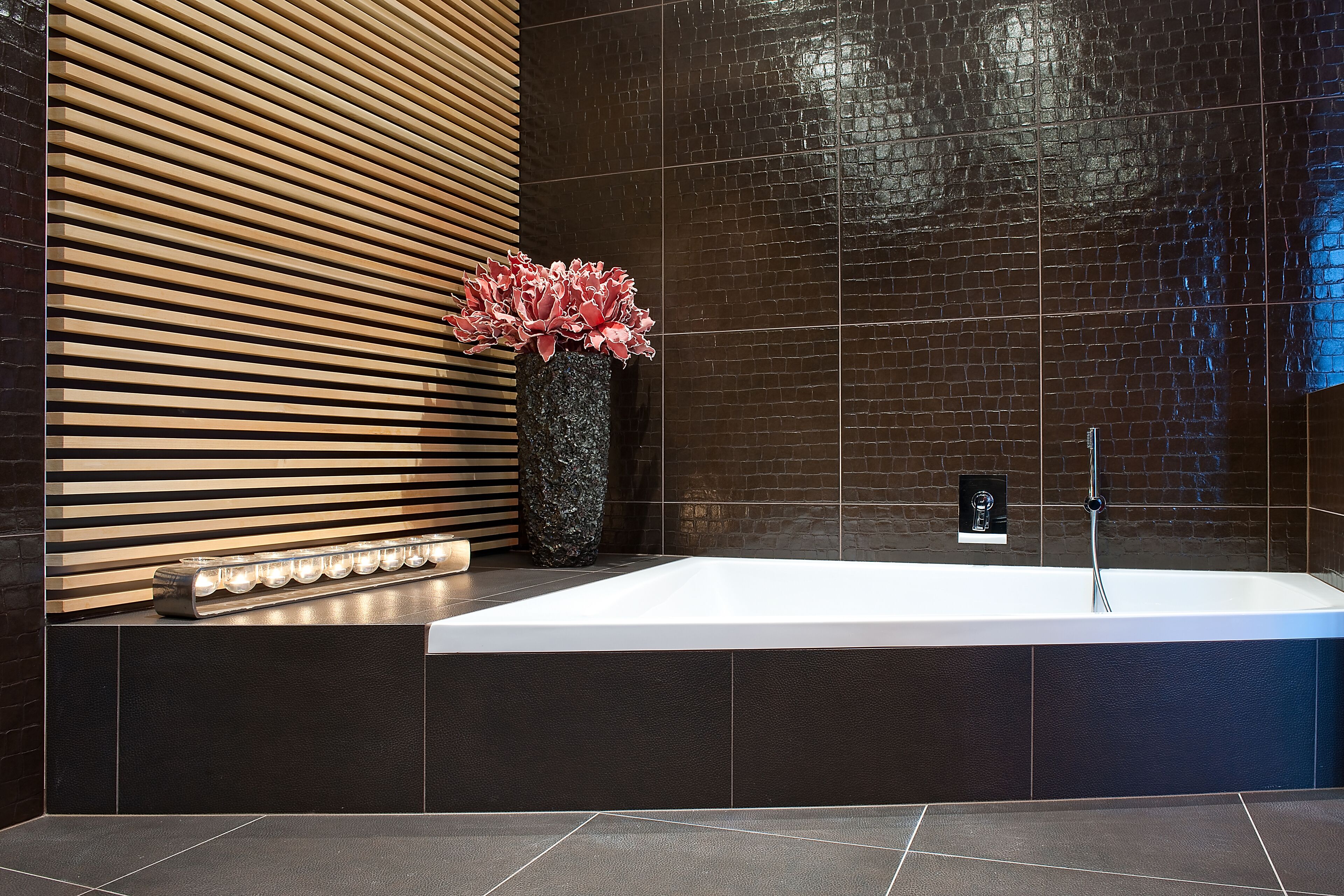 deluxe room | bathroom | shower, free toiletries, hair dryer, bathrobes