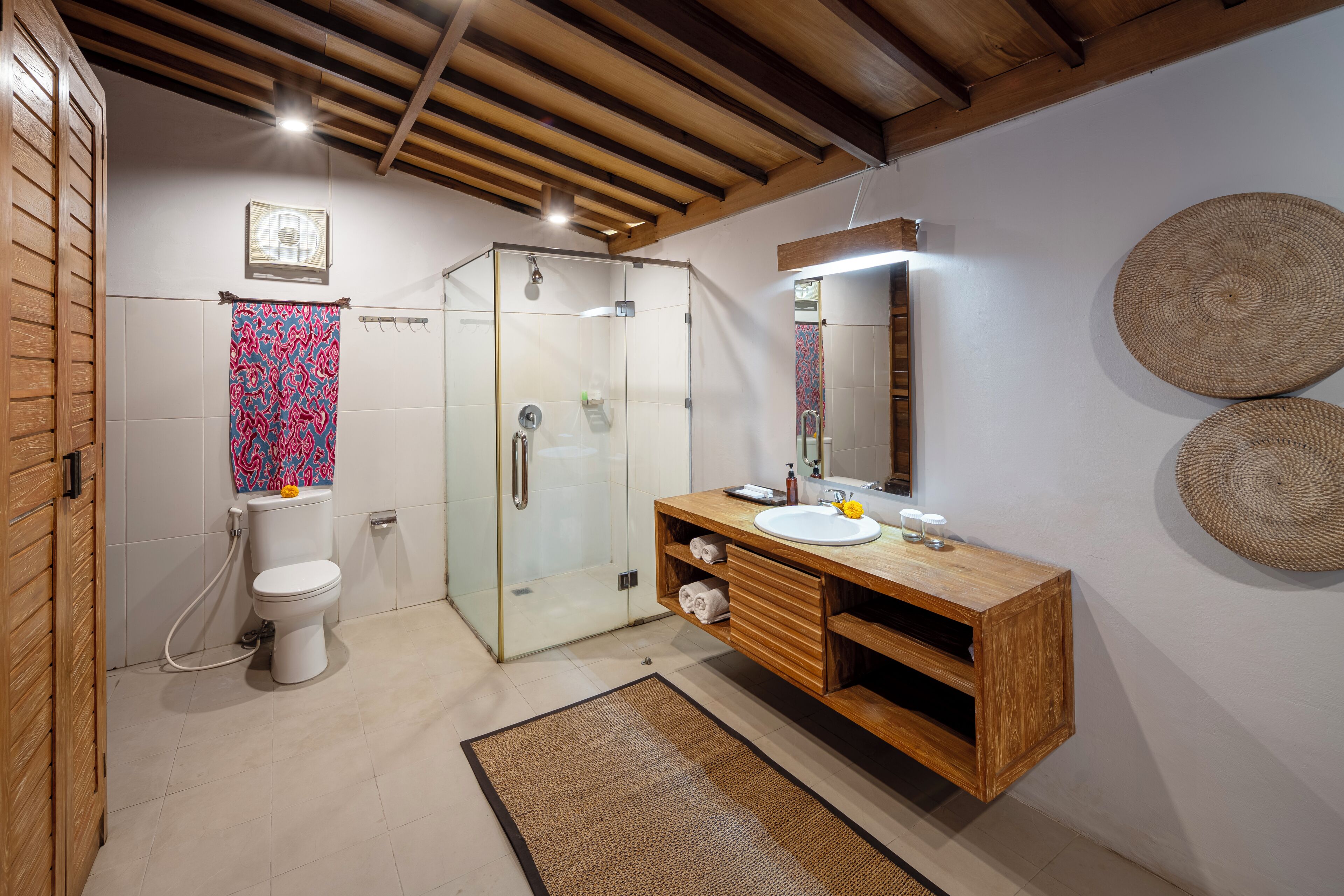 free toiletries, hair dryer, towels